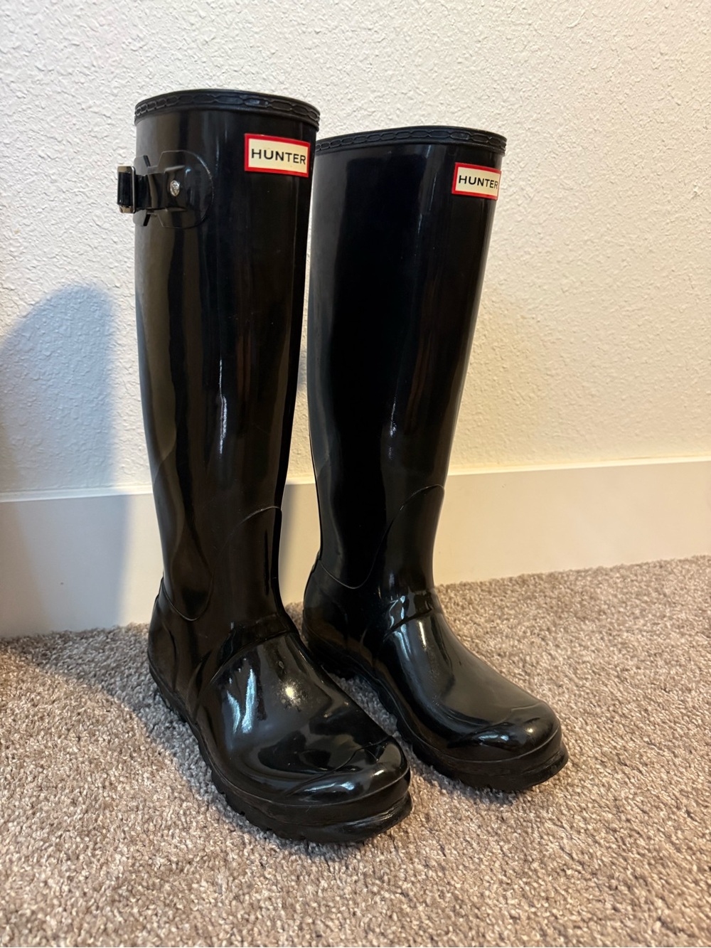 Hunter Glossy Black Tall Rain Boots